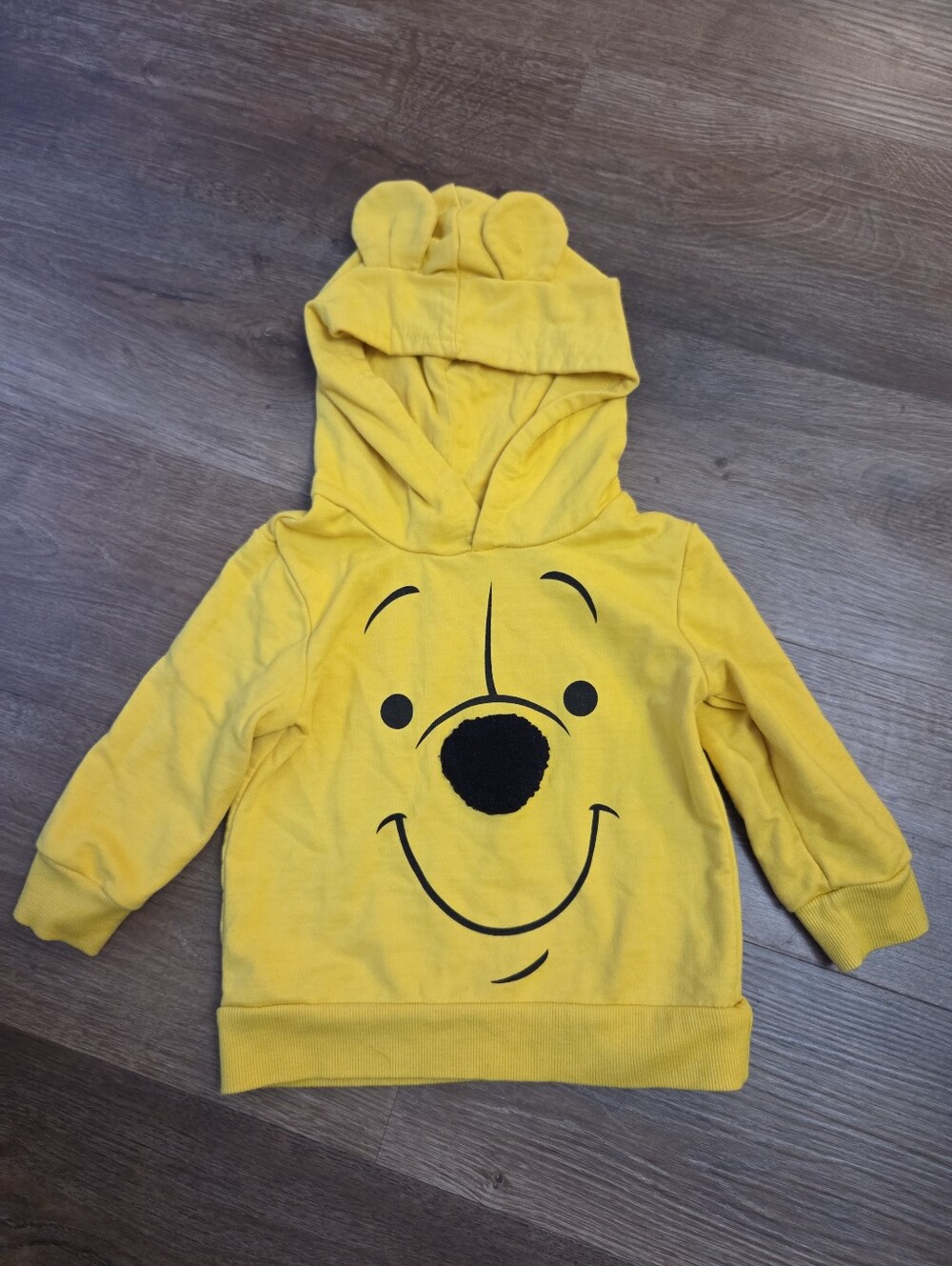 Winnie the Pooh Yellow Hoodie with Ears, Boys Girls Toddler size 2T